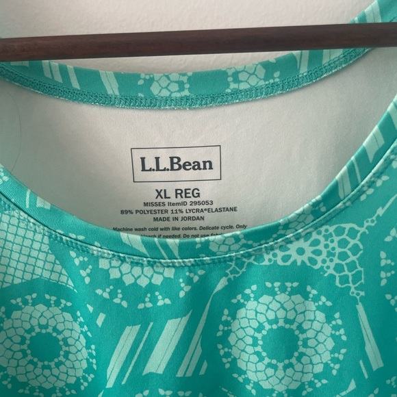 LL BEAN Womens Teal Geometric Print Swim Dress XL - Picture 2 of 3